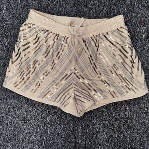 bebe Beige Sequin shorts